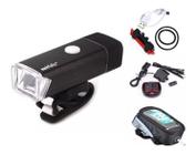 Kit Acessórios Bike Lanterna E Pisca Velocimetro E Case Cel