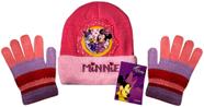 Kit Acessórios Inverno Infantil Menina Personagens Desenho Minnie Mouse E Margarida - Rosa - Disney : Touca Gorro + Luvas