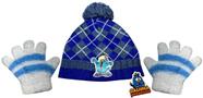 Kit Acessórios Inverno Para Bebê Menino Personagem Desenho Galinha Pintadinha - Azul - Boneleska : Touca Gorro + Luvas