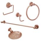 Kit Acessórios Para Banheiro 100% Metal Rose 5 Peças