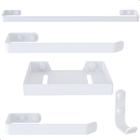 Kit Acessórios Para Banheiro Branco 5 Peças - MetalCromo