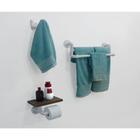 Kit Acessórios para Banheiro Conjunto 3 peças Porta Toalhas Papel Cabideiro - Branco Laca