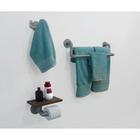 Kit Acessórios para Banheiro Conjunto 3 peças Porta Toalhas Papel Cabideiro - Prata Laca