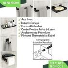 Kit Acessórios Para Banheiro Preto Fosco 6 Peças Elg