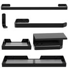 Kit Acessórios Para Banheiro Preto Fosco 6 Peças MAX