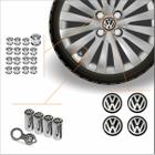 Kit Acessórios Para Roda Calota Volkswagen Emblema Resinado + Tampa Ventil Antifurto + Capa Parafuso