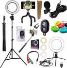 Kit Acessórios Youtuber Profissional Ring Light + Bluetooth