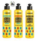 Kit Acorda Cachos Shampoo Condicionador Finalizador Chikas