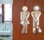 Kit Acrílico Espelhado Para Porta Banheiro Feminino Masculino - Placa Sinalizadora - Espelho