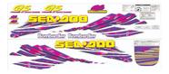 Kit Adesivo Faixa Jet Ski Seadoo Gs 98 Roxo, Amarelo E Rosa