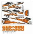 Kit Adesivo Faixa Jet Ski Seadoo Spx 98 Laranja E Preto