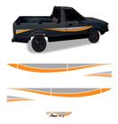 Kit Adesivo Faixa Lateral Traseira Ford Pampa 1.6s Laranja - Resitank