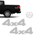 Kit Adesivo L200 Gls 4x4 Turbo Emblema Mitsubishi Preto