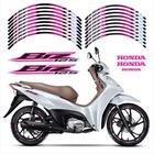 Kit Adesivo Lateral Friso Holografico Rosa Honda Biz 125