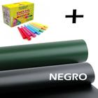 Kit Adesivo Lousa Quadro Negro/branco/verde 2,5m X 45cm+ Giz