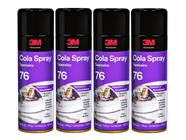 Kit Adesivo Spray 76 3M Cola Sapateiro De Contato 4 Unidades Tapeçaria e Revestimento Profissional