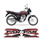 Kit Adesivos Carenagem Honda CG Fan 125 Vermelho E Preto