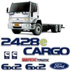 Kit Adesivos Ford Cargo 2428e Emblema Resinado Grande Azul - SPORTINOX