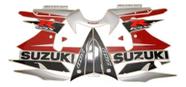 Kit Adesivos Gráficos Suzuki Gsxr 750 Vermelha E Prata 2002