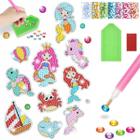 Kit Adesivos Sereia Strass Coloridos Pintura de Diamante Infantil Big Gem Stickers - Levolpe