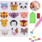 Kit Adesivos Strass Coloridos Pintura De Diamante Animais Infantil Big Gem Stickers