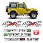 Kit Adesivos Troller T4 2011 4x4 Diesel Emblemas Resinados