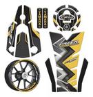 Kit Adesivos Yamaha Fz 25 Escape Friso Tankpad Bocal Dourado