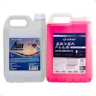 Kit Aditivo Radiador Rosa Concentrado 5l + Água Desmineralizada 5l Original