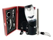 Kit Aerador Portátil + Cortador de Lacre + Kit 5 Utensílios C/ Estojo p/ Vinhos + Bastão Resfriador - Negócio de Gênio