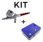Kit Aerógrafo Compressor Bivolt + Aerógrafo Confeitaria