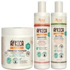 Kit África Baobá Shampoo 300ml e Creme de Pentear 500g e Gelatina 300ml Apse Cosmétics