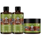 Kit Afro Vegan Shampoo + Condicionador 300ml + Máscara Inoar 500g