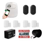 Kit Alarme Central + 4 Sensor S/ Fio + Sirene + 2 Controle