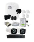 Kit Alarme Residencial c/ 4 Sensor Via App E Kit Cftv 2 Câmeras 20m completo c/hd - Intelbras/Protec