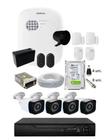 Kit Alarme Residencial c/ 4 Sensor Via App E Kit Cftv 4 Câmeras 20m completo c/hd 1TB