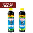 Kit Algicida De Choque E Manutenção 1l Limpa Piscina Verde Mata E Previne Algas Genco