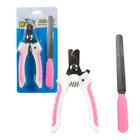 Kit Alicate e Lixa para Corte de Unhas de Pets - Rosa