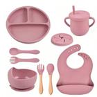 Kit Alimentação Bebê /Baby/Criança de Silicone com 8 peças