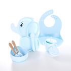 Kit alimentação bebe silicone elefantinho 10 pcs