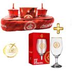 Kit Almofada c/ Balde Pipoca + 2 Copos c/ Canudo Filme + 1 Taça Munich Cerveja Internacional Selo