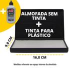 Kit Almofada Carimbeira Grande + 1 Tinta Secagem Rápida p/ Plástico