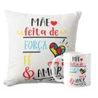 Kit Almofada e Caneca Presente Mãe de Autista Força Fé Amor