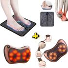 Kit Almofada Massagem Shiatsu Bivolt + Tapete Massageador Digital - Massage Pillow