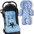 Kit almofada para carrinho e bebê conforto - coroa azul