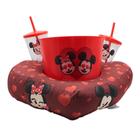 Kit almofada pipoca fibra coracao emoji mickey e minnie