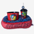 Kit almofada pipoca infantil fibra veludo avengers