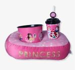 Kit almofada pipoca infantil fibra veludo princesas 10065182