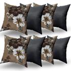 kit Almofadas Decorativas 8 Unidades Com Ziper e Refil de Silicone