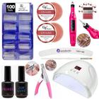 Kit Alongamento Unhas Gel Led Uv Unhas Acrygel Porcelana Gb