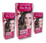 Kit Alta Moda 6.1 Louro Escuro Cinza Coloração Creme (3 Unidades) Alfaparf